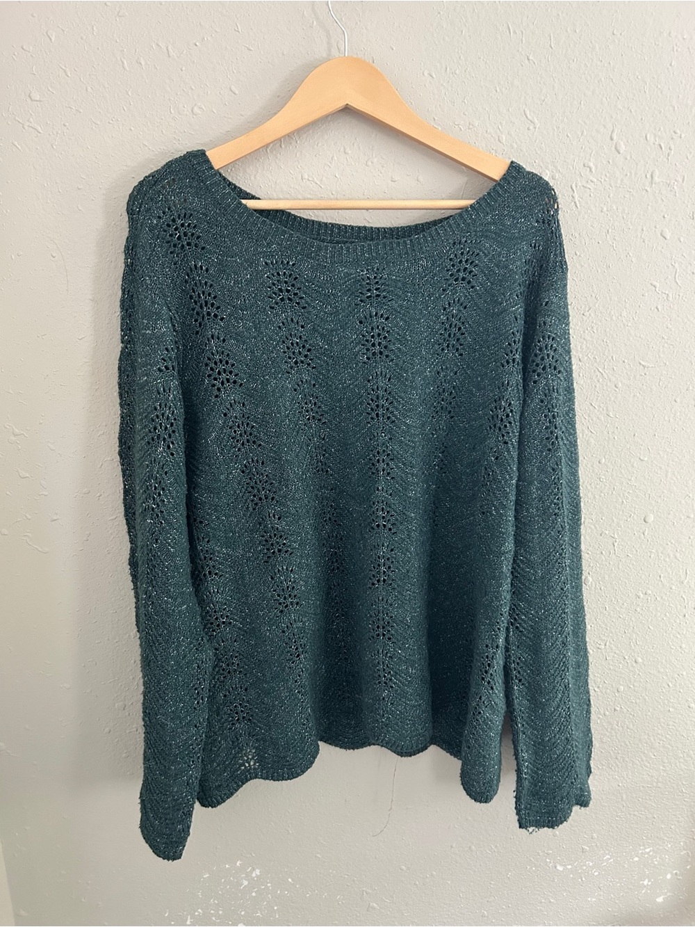 Maurices Teal Knit Crew Scoop Neck Sweater Lightweight Soft Comfy Casual XXL
